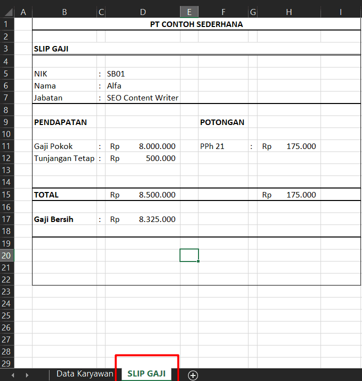 download slip gaji