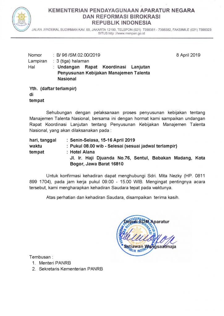 Contoh Surat Undangan Rapat Pemerintah